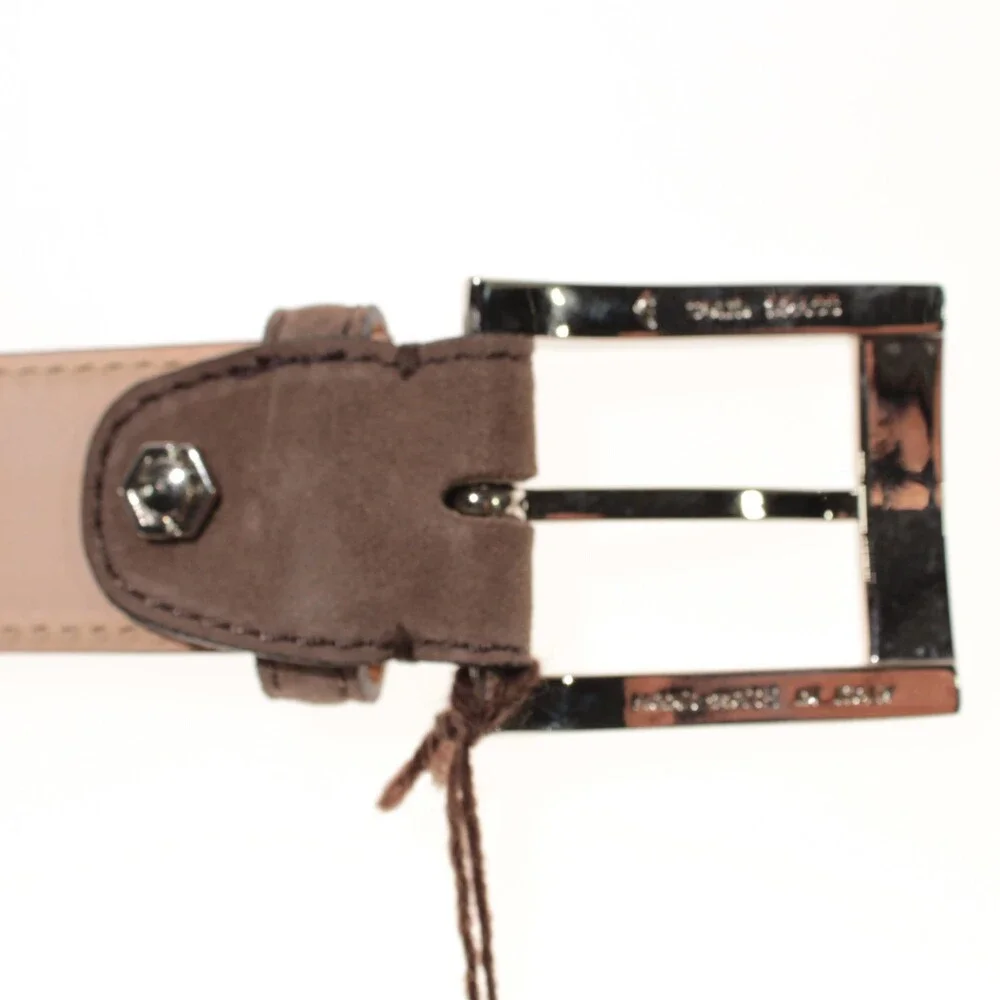 Di Bianco NWT Cut to Size Dress Belt In Solid Brown Suede Leather One Size